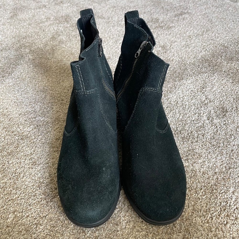 Sorel Women's Evie Zip Wedge Booties in Black Suede Sz 9.5 - Picture 3 of 10